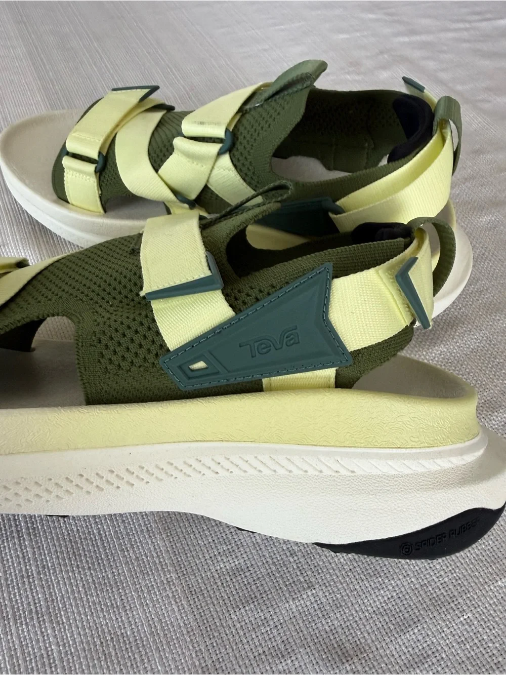 Teva men’s eventrail running sandals in Olive Green and Lemon